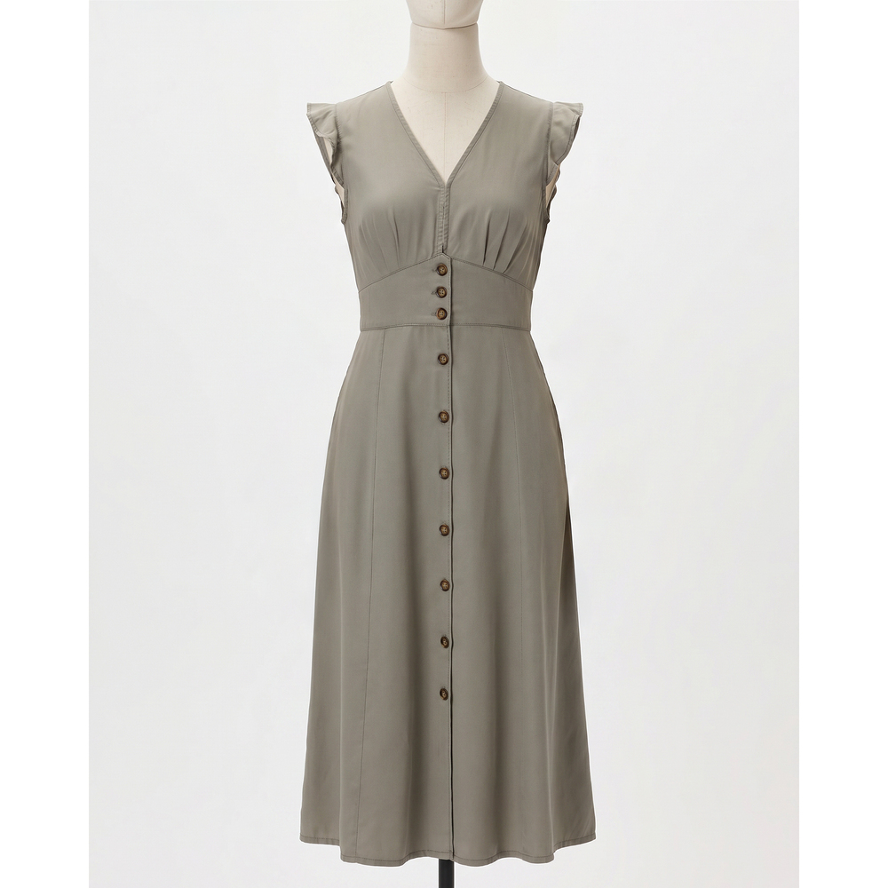 Vintage Wash Tencel Button Front Dress